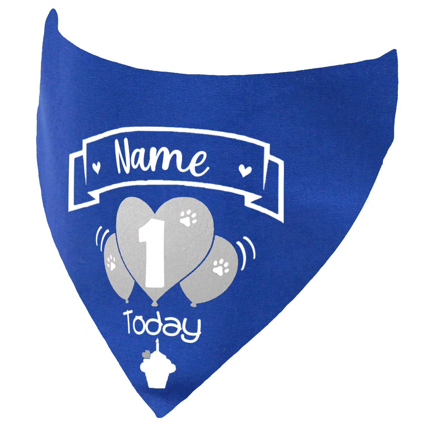 Birthday Balloons Dog Bandana β Custom Name & Age