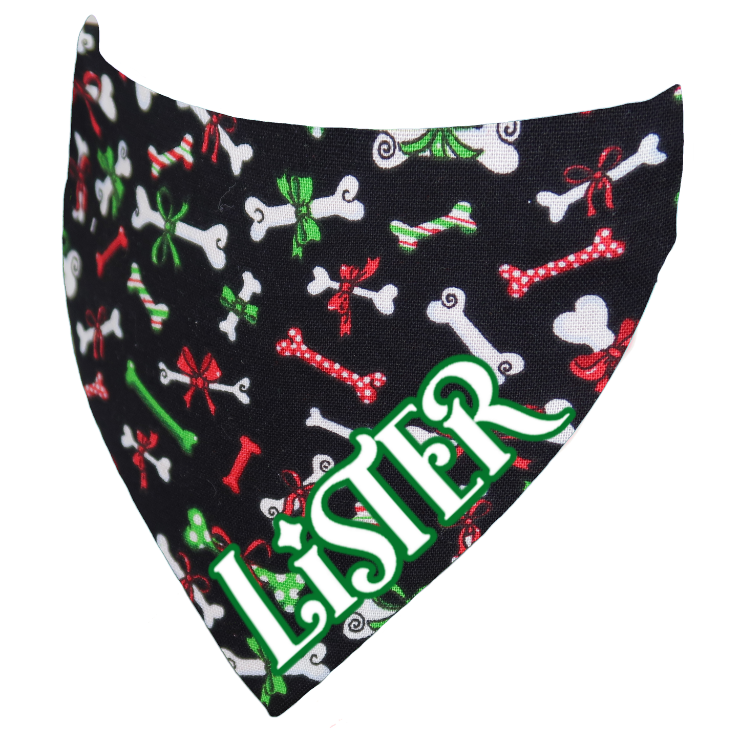 Christmas Bones and Bows Personalised Dog Bandana