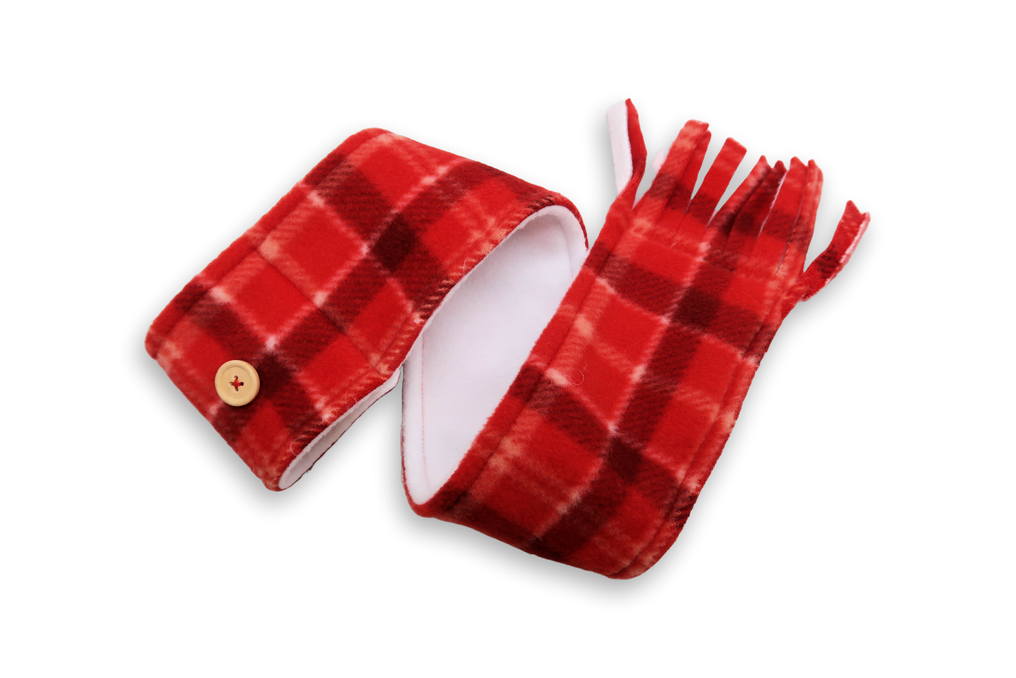 Winter Tartan Dog Polar Fleece Scarf