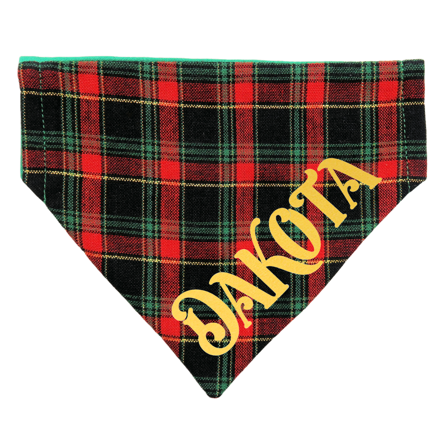 Red & Green Personalised Tartan Dog Bandana