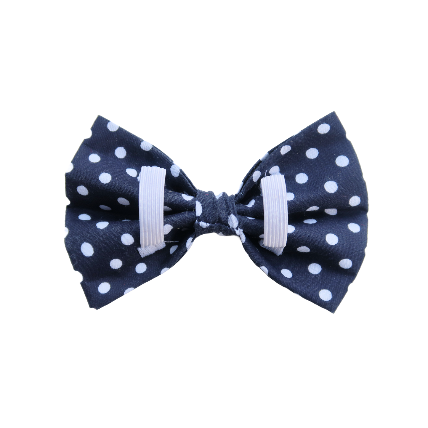 Navy Polka Dot Dog Bow Tie