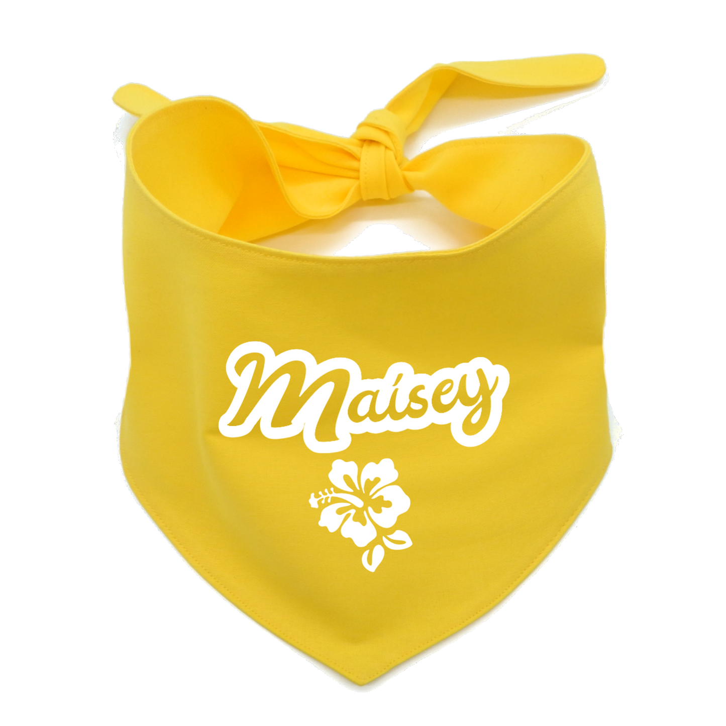 Personalised Hawaiian Hibiscus Flower Tie on Dog Bandana