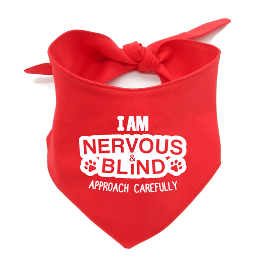 I Am Nervous and Blind Approach Carefully Awareness Dog Bandana