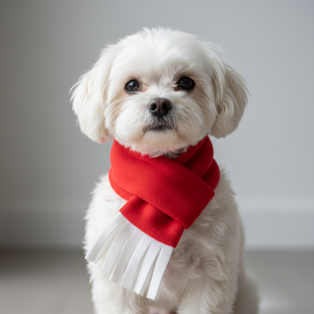 Warm polar fleece dog scarf
