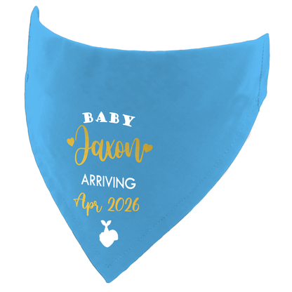 Baby Family Name and Due Date Dog Bandana
