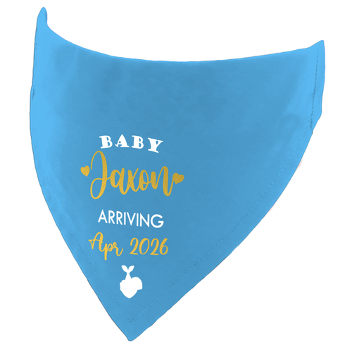 Baby Family Name and Due Date Dog Bandana