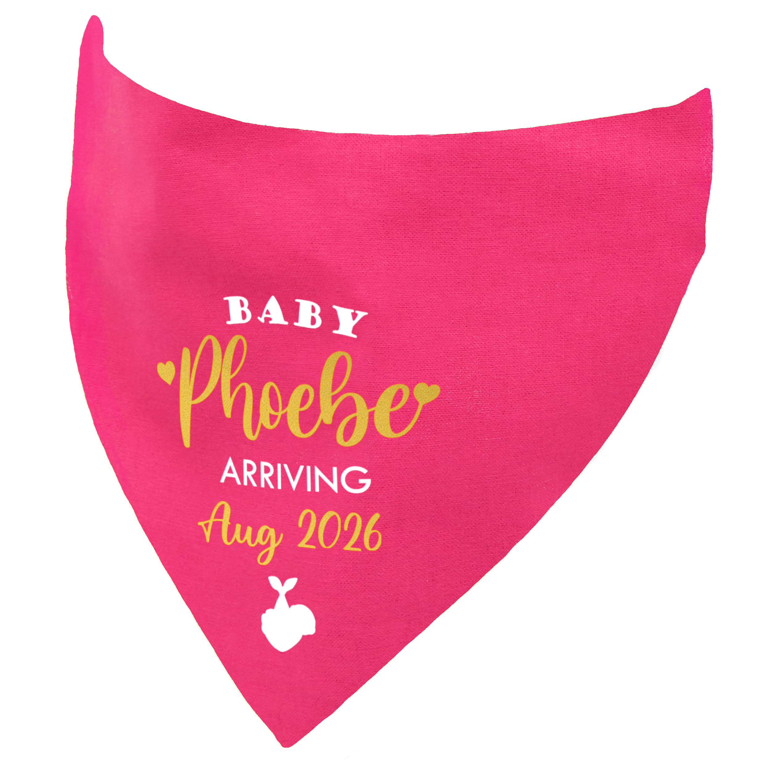 Baby Family Name and Due Date Dog Bandana