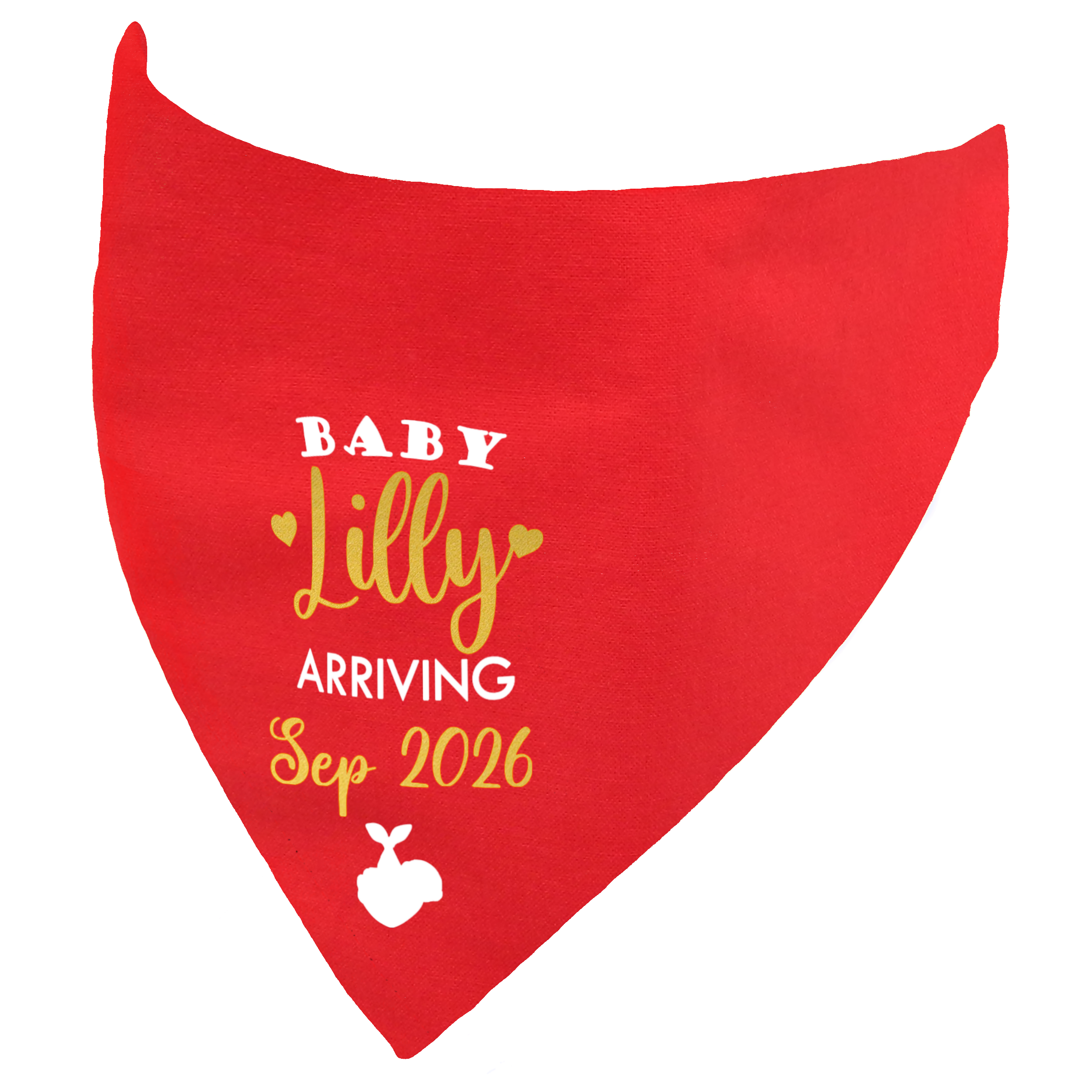 Baby Family Name and Due Date Dog Bandana