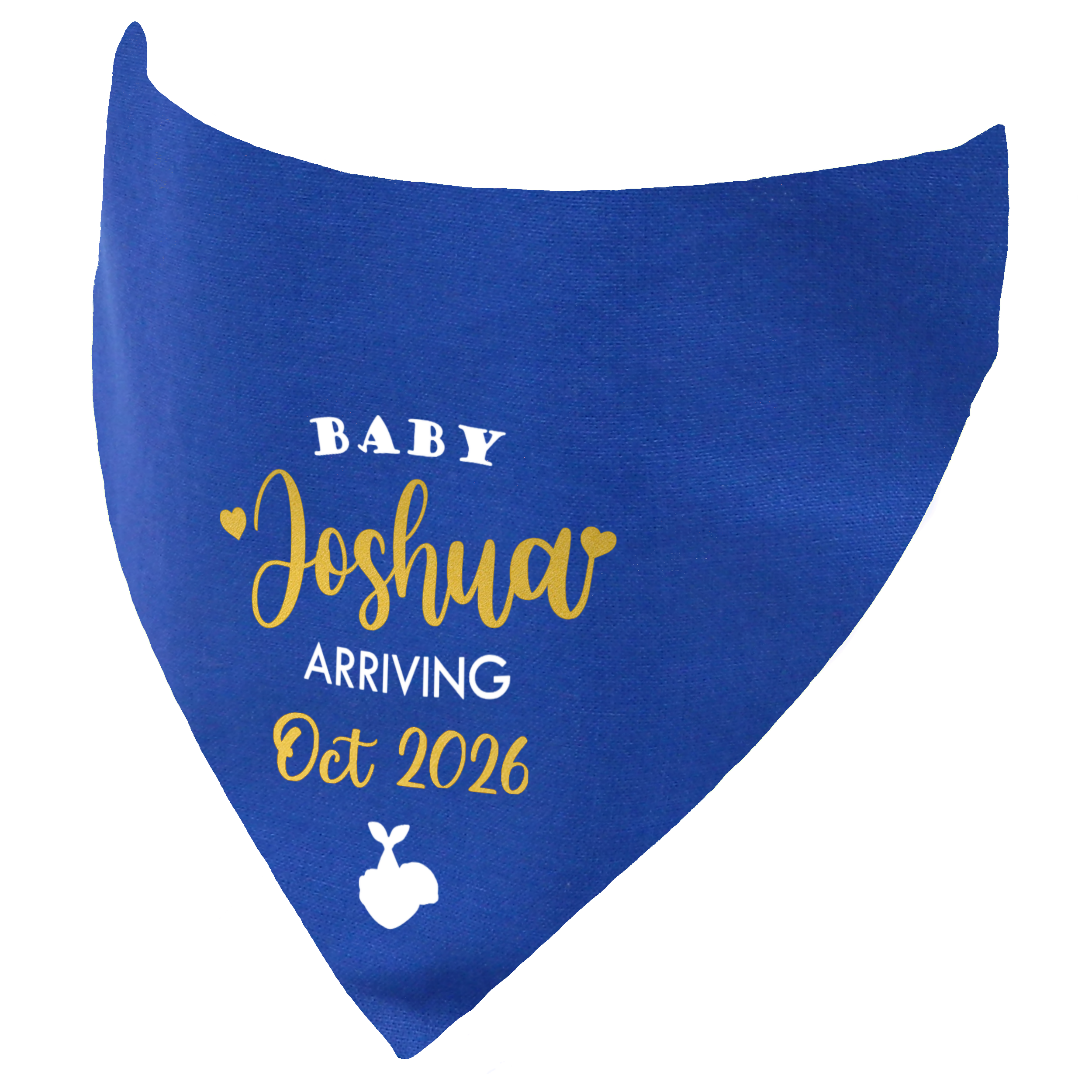 Baby Family Name and Due Date Dog Bandana