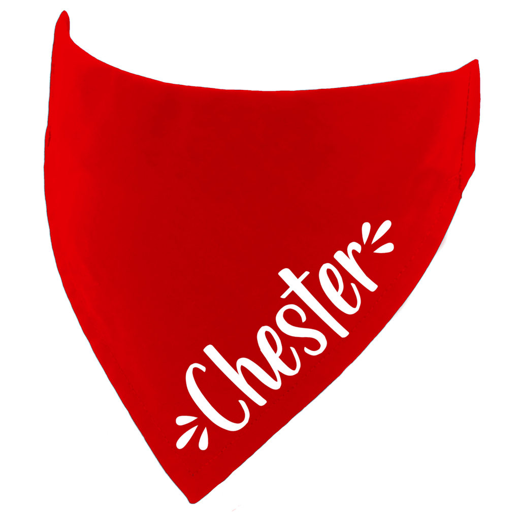 Customisable Solid Colour Dog Name Bandana – Personalise It!