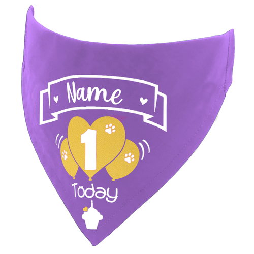 Birthday Balloons Dog Bandana – Custom Name & Age