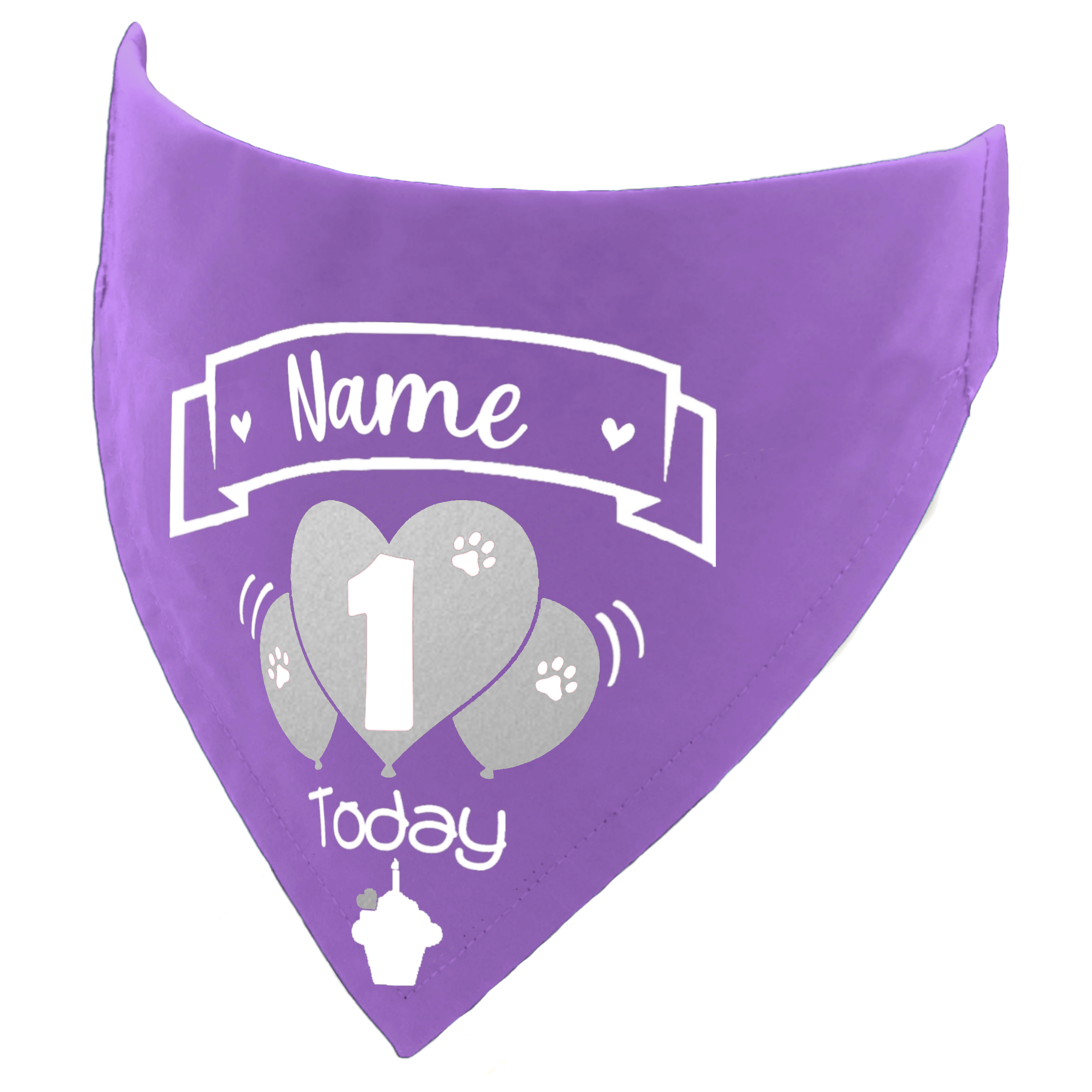 Birthday Balloons Dog Bandana – Custom Name & Age