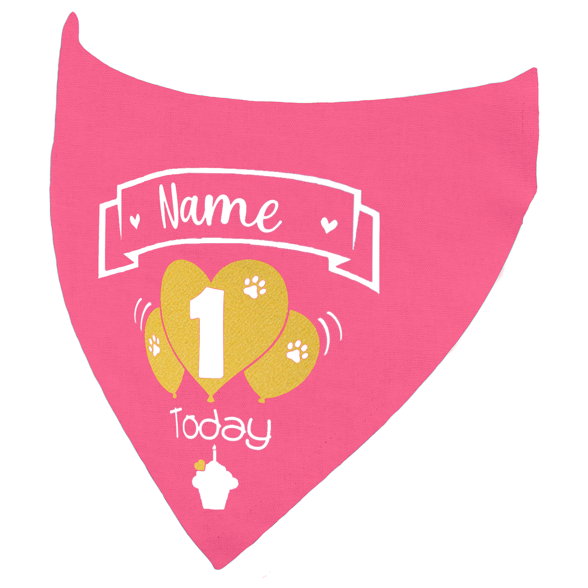 Birthday Balloons Dog Bandana – Custom Name & Age