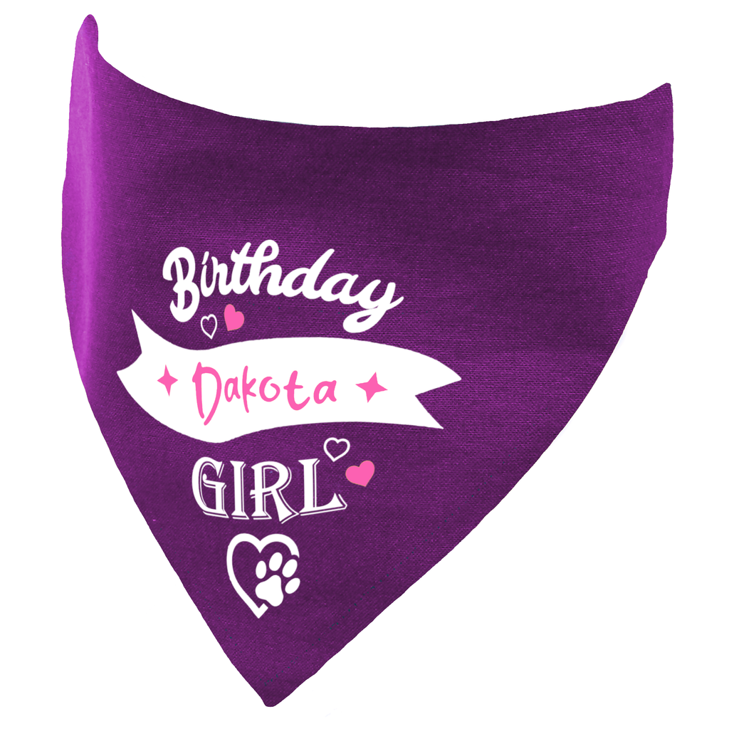 Personalised Birthday Girl Dog Bandana