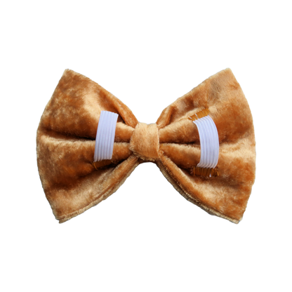 Gold Crushed Velvet Luxury Dog Bow Tie
