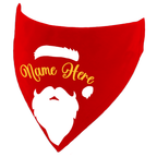 Father Christmas Hat & Beard Personalised Dog Name Bandana