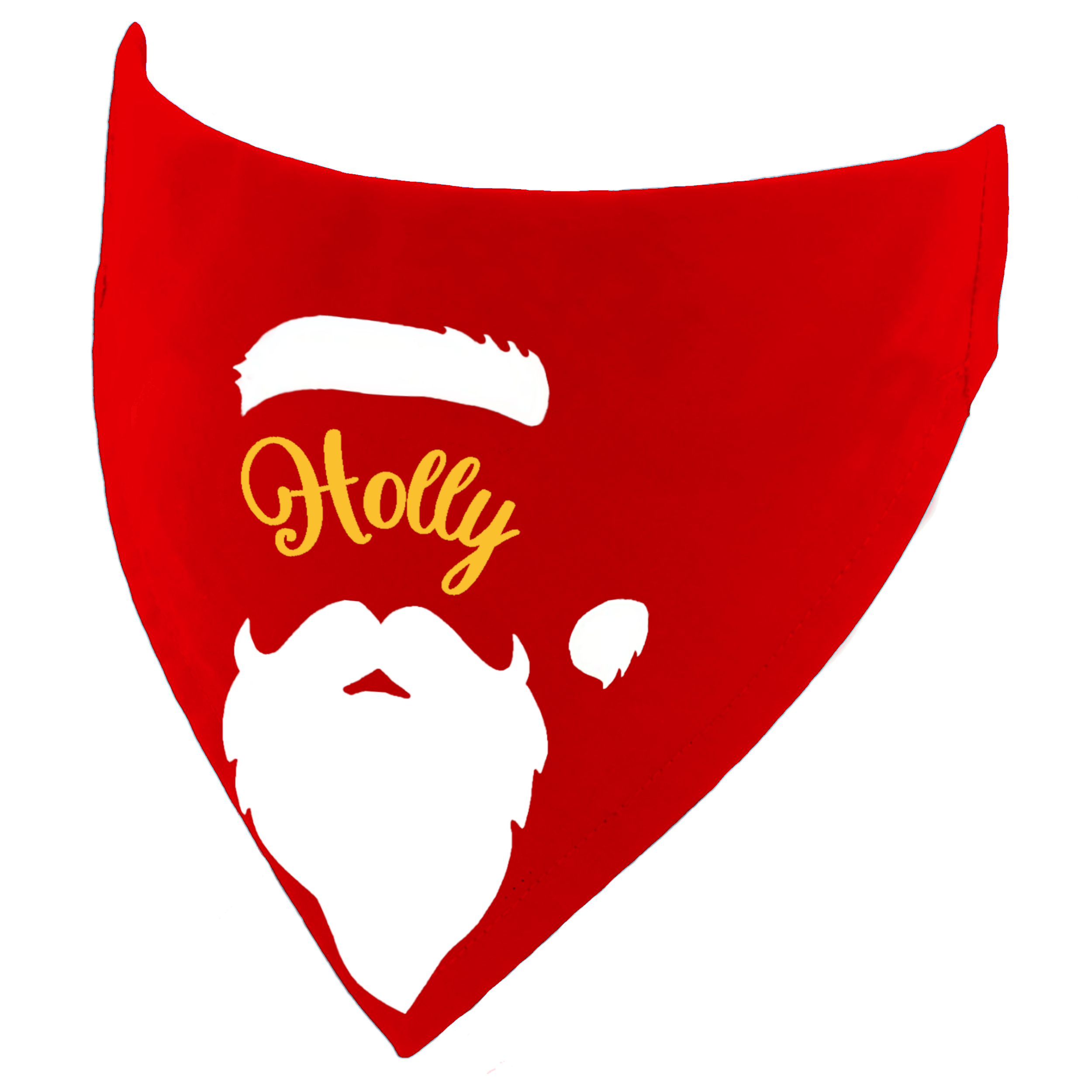 Father Christmas Hat & Beard Personalised Dog Name Bandana