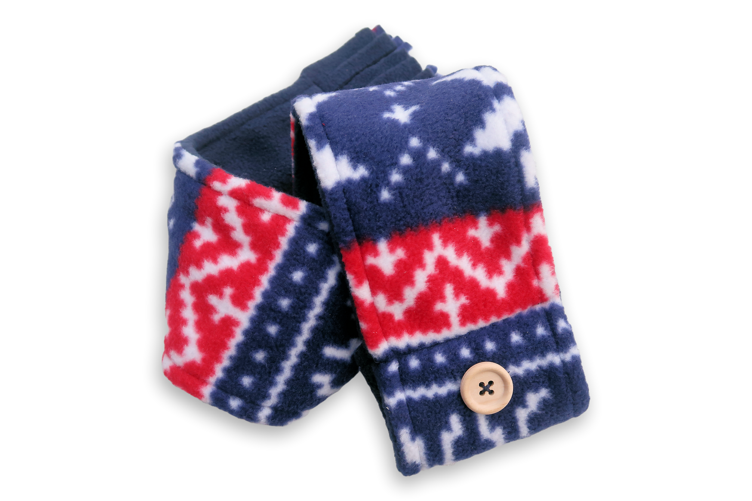 Winter Nordic Dog Navy Polar Fleece Scarf