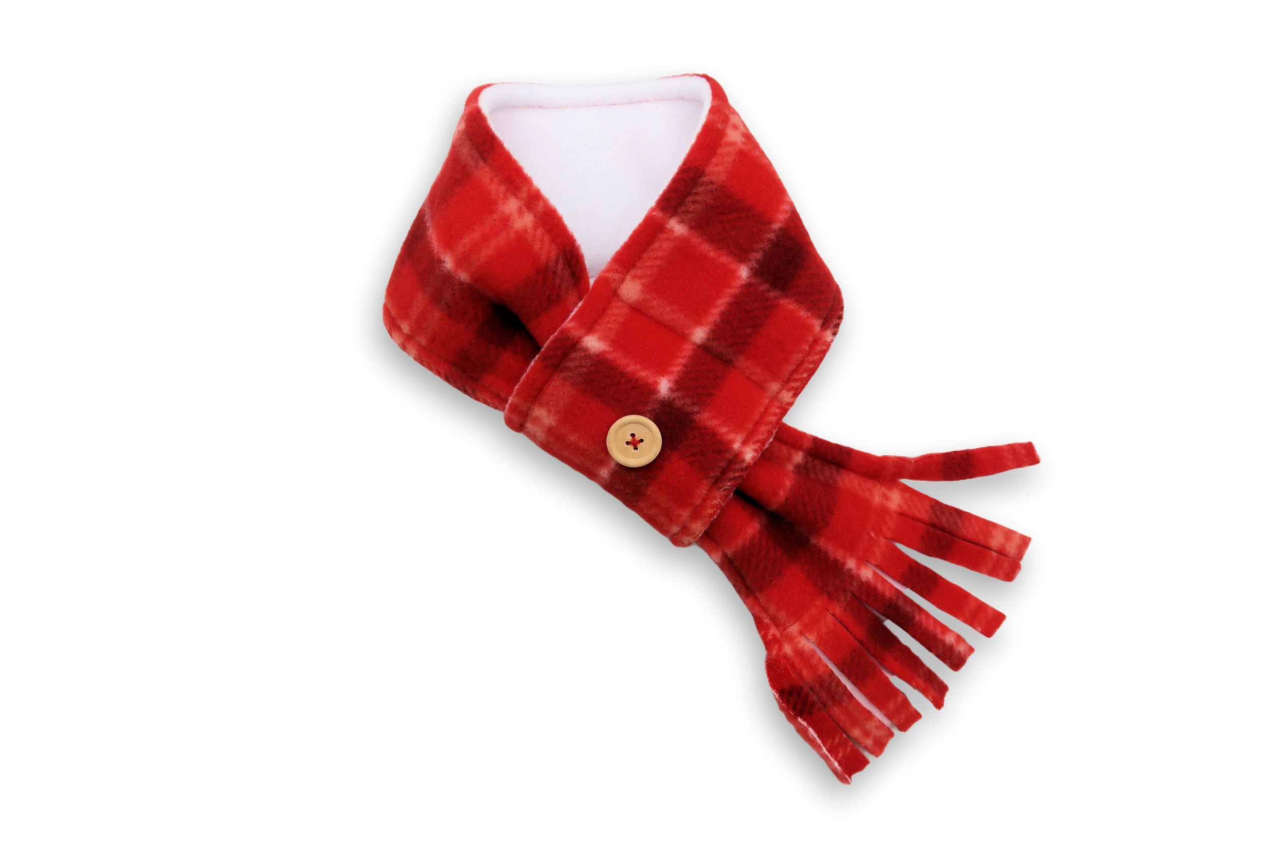 Winter Tartan Dog Polar Fleece Scarf