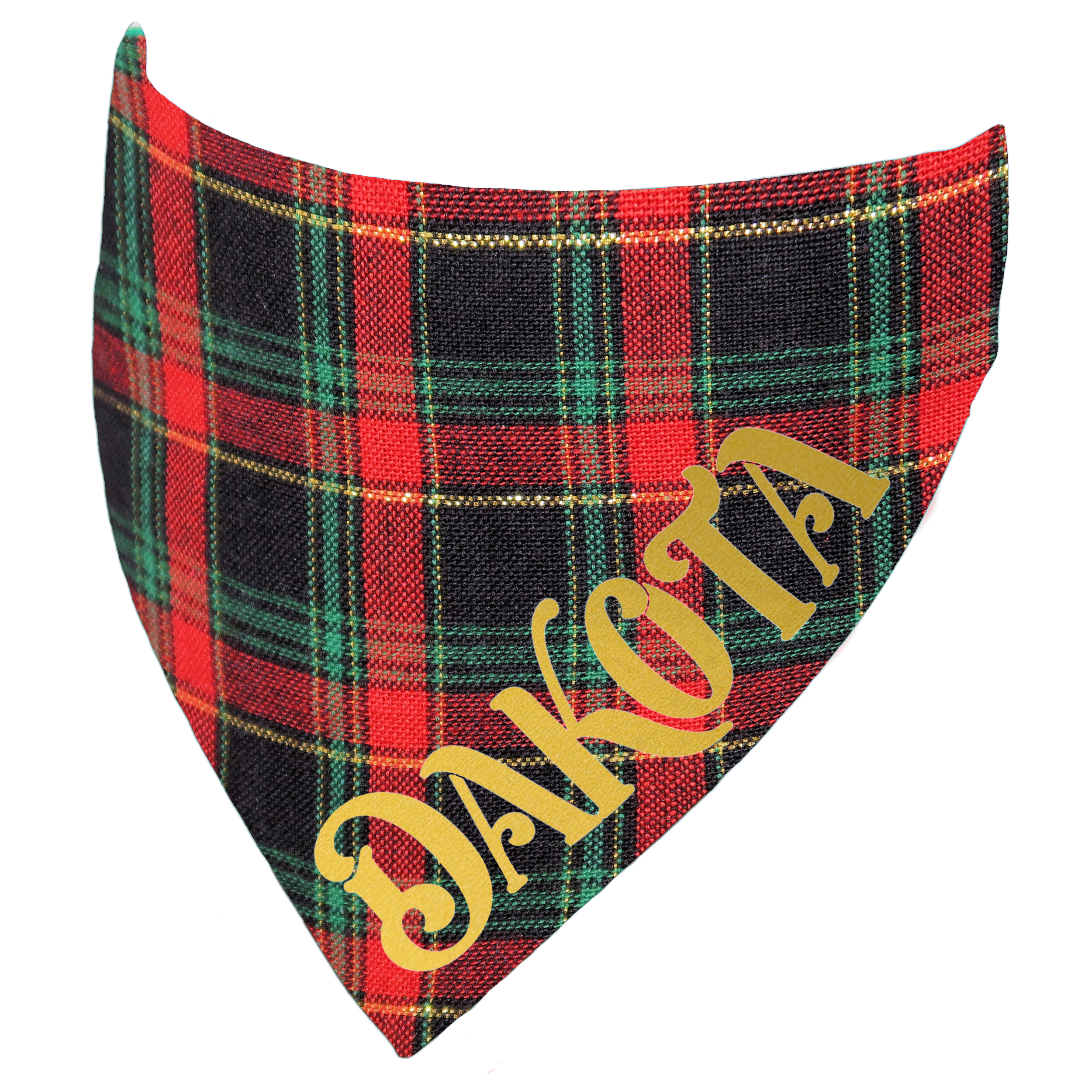 Red & Green Personalised Tartan Dog Bandana
