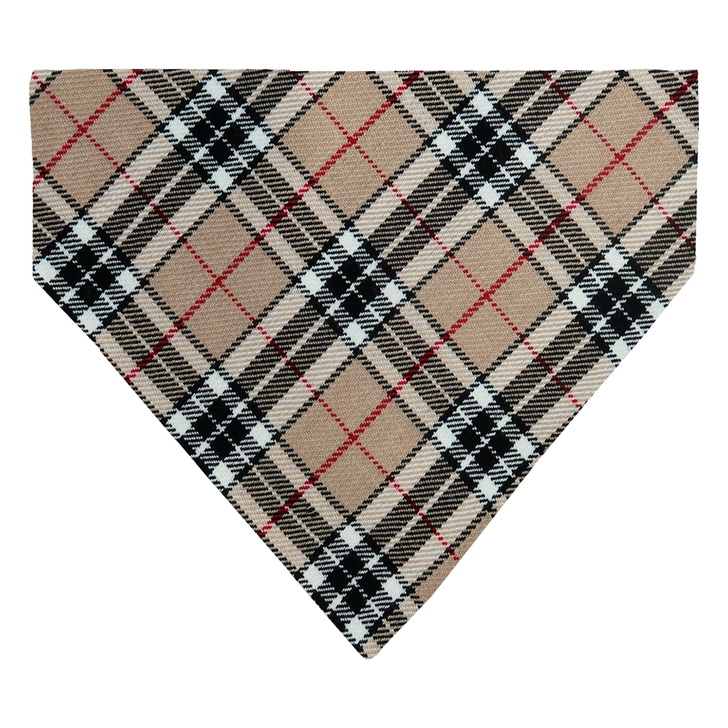 Beige Tartan Dog Bandana