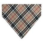 Beige Tartan Dog Bandana