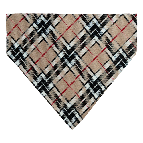 Beige Tartan Dog Bandana