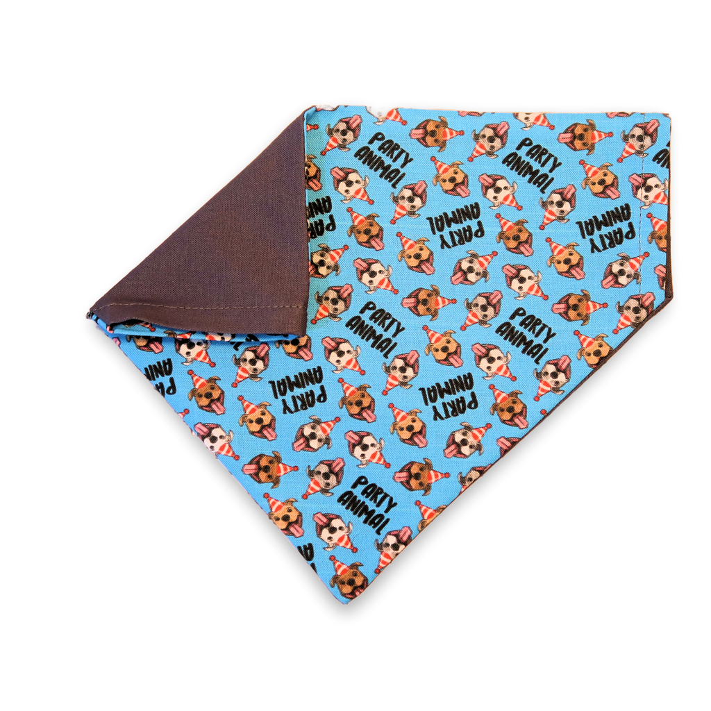 Party Animal Print Birthday Dog Bandana - Personalised with their Name.