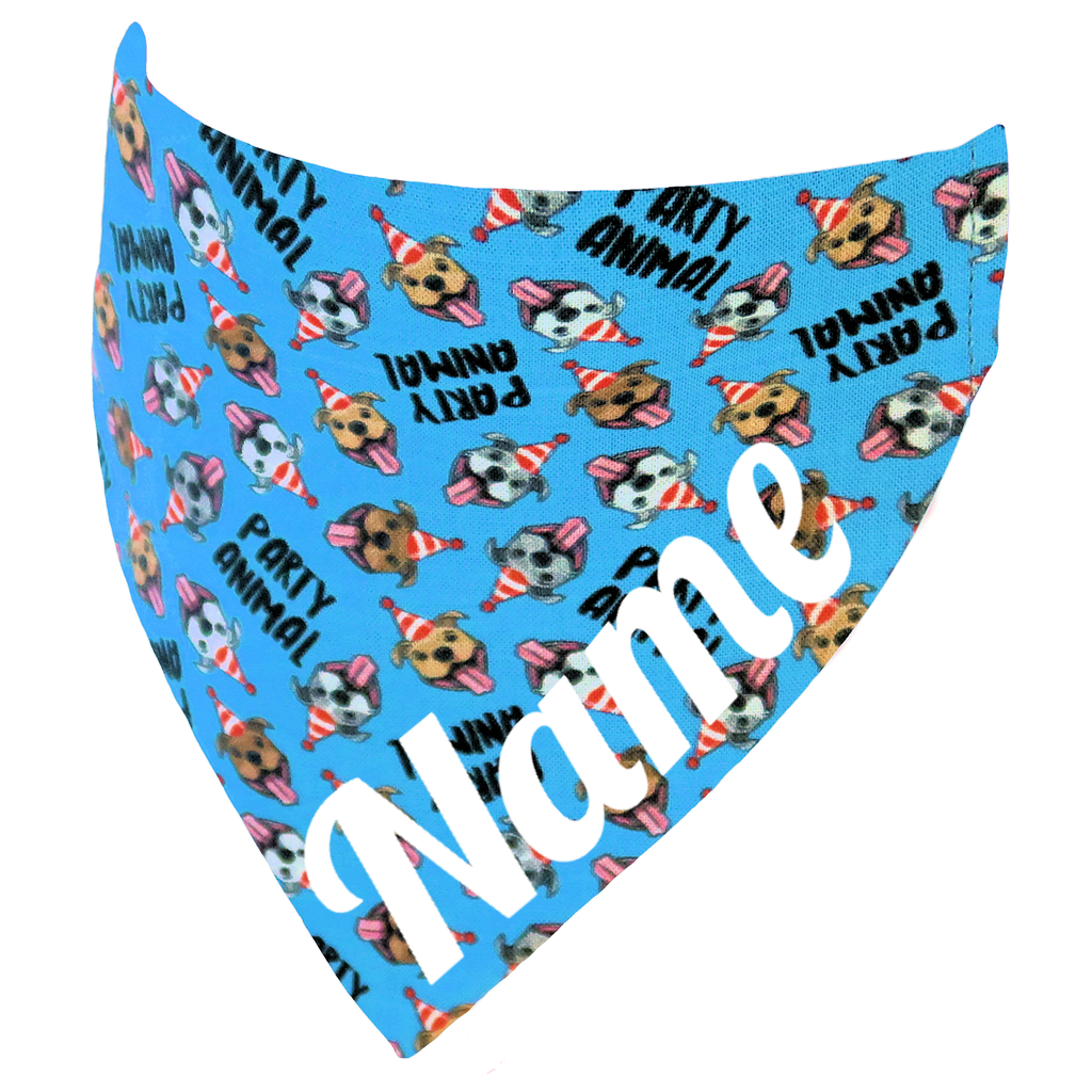 Party Animal Print Birthday Dog Bandana - Personalised with their Name.