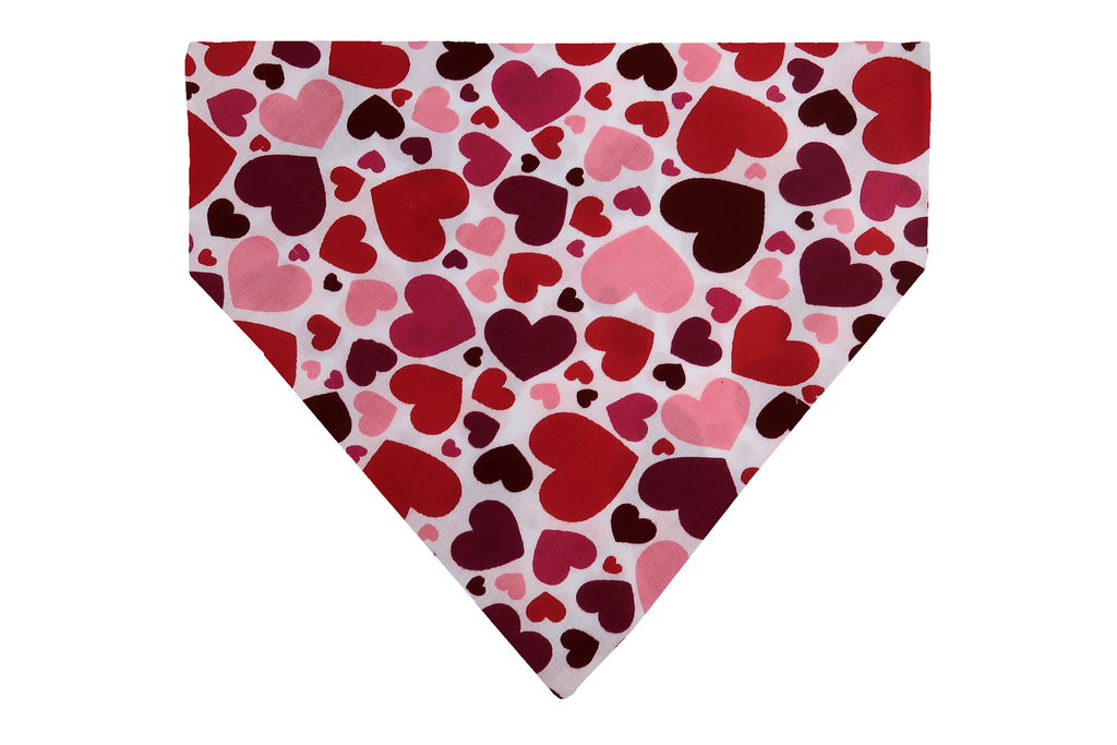Red & Pink Hearts Dog Bandana