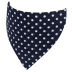 Navy with White Polka Dot Dog Bandana