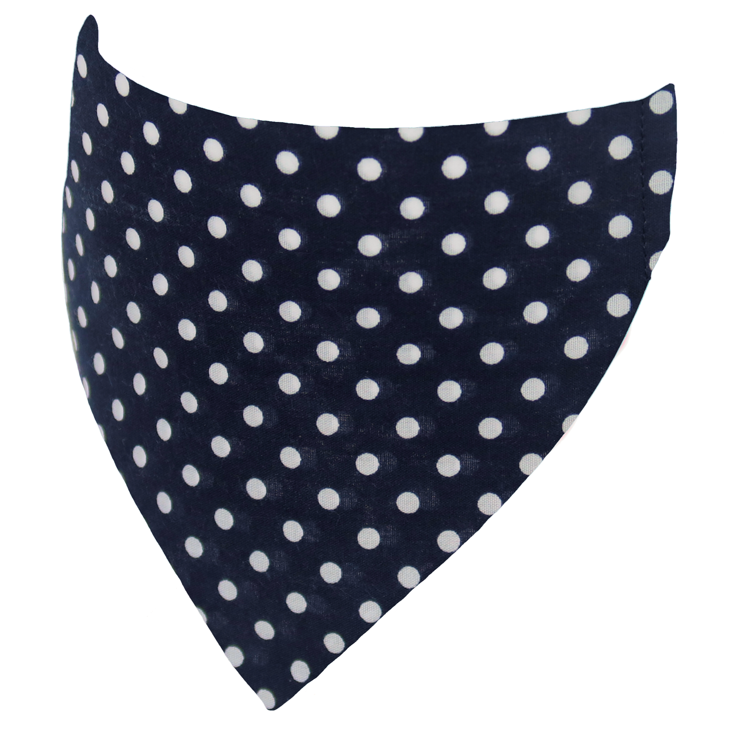 Navy with White Polka Dot Dog Bandana
