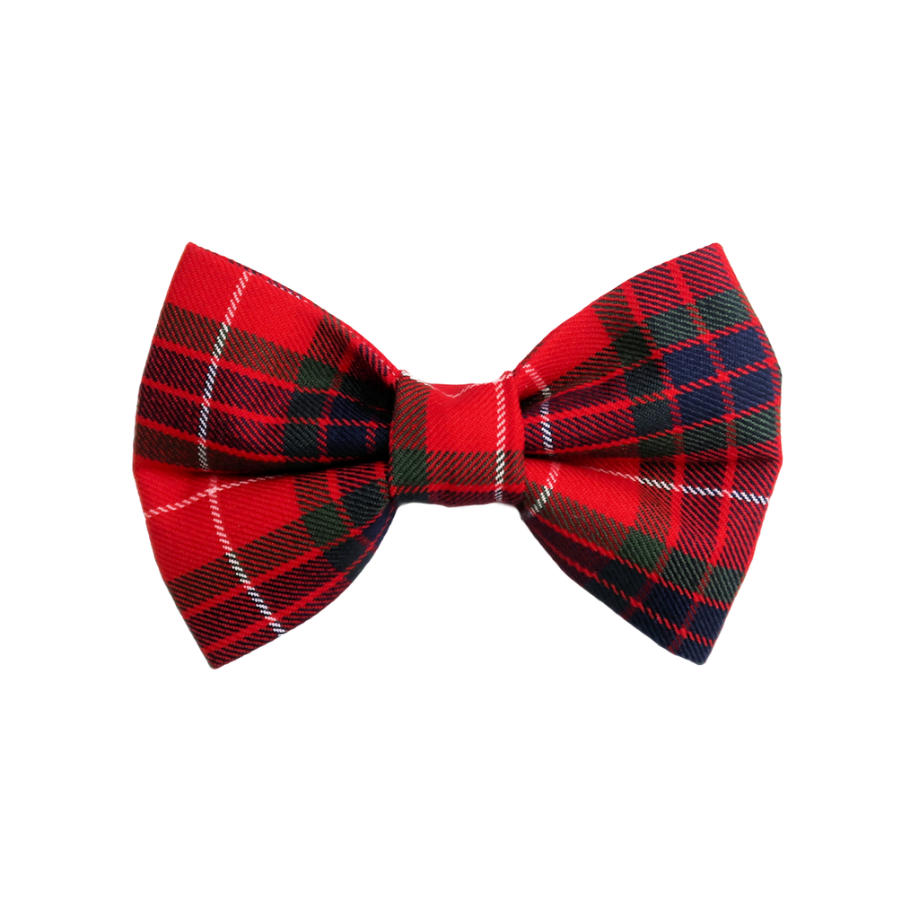 Tartan Red and Green Dog Bow Tie