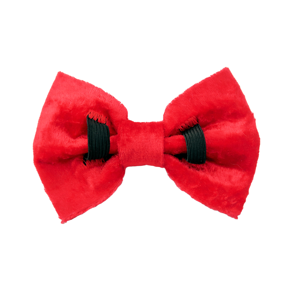 Red Crushed Velvet Luxury Dog Bow Tie
