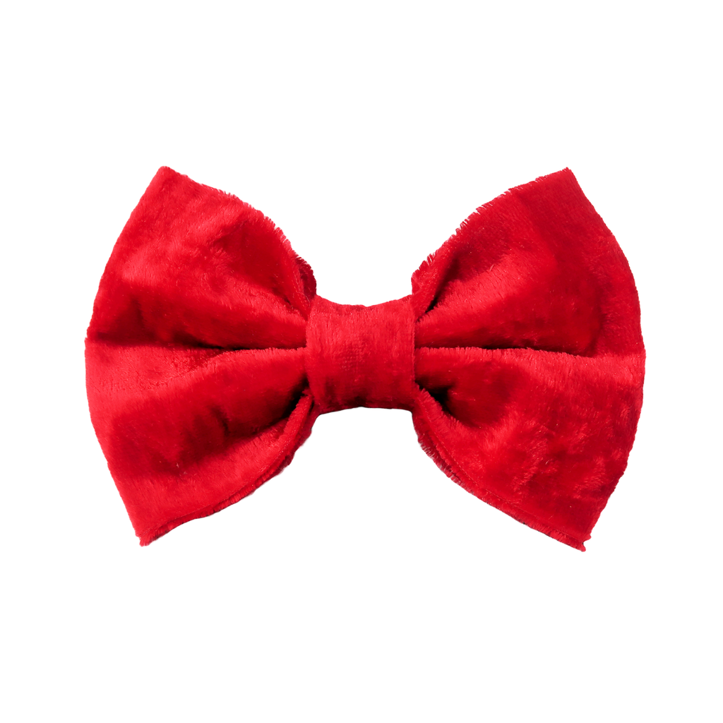 Red Crushed Velvet Luxury Dog Bow Tie