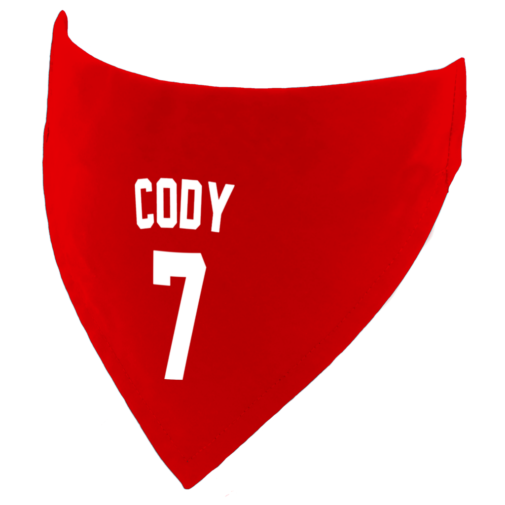 Football Name and Number Customisable Dog Bandana