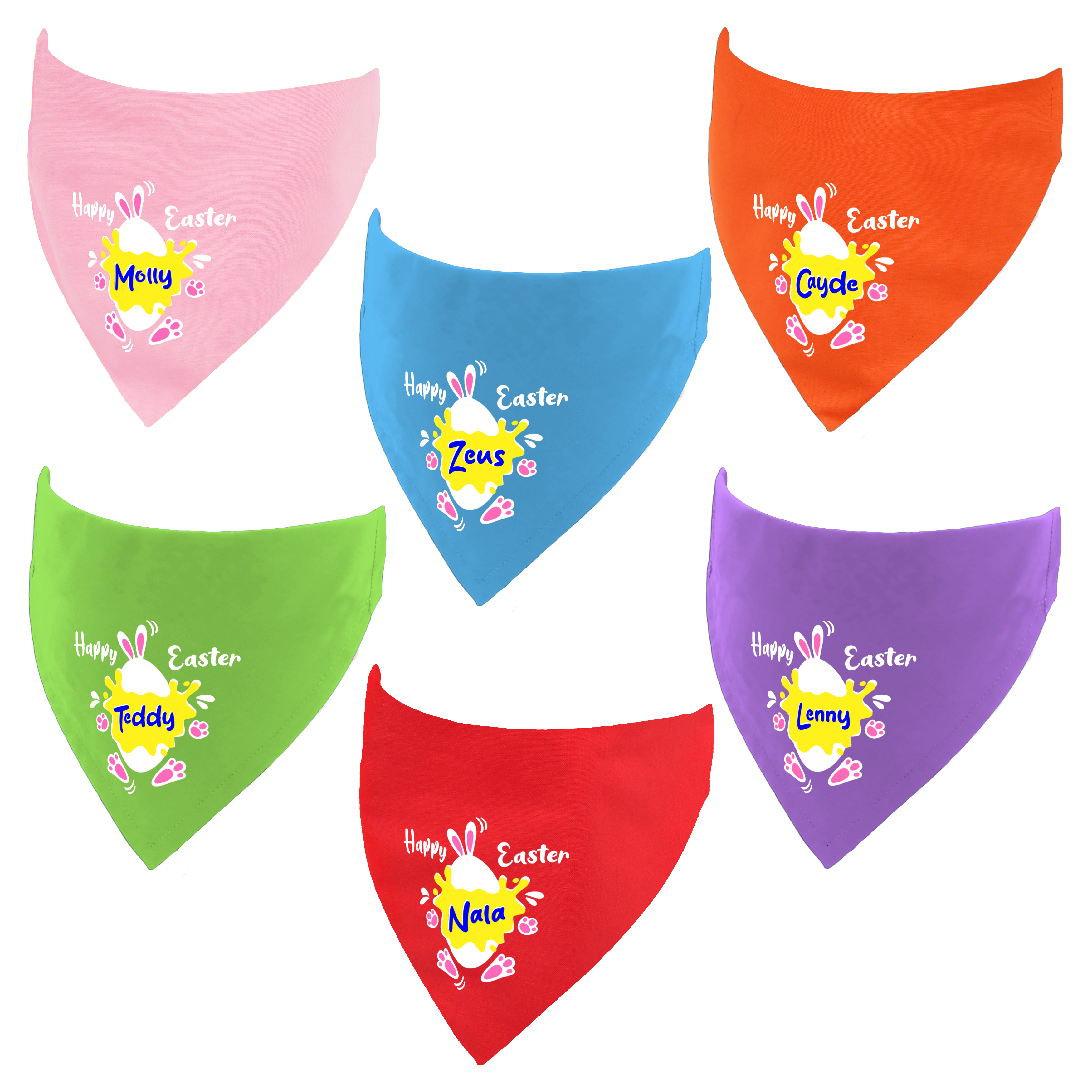 Personalised Happy Easter Egg Dog Bandana