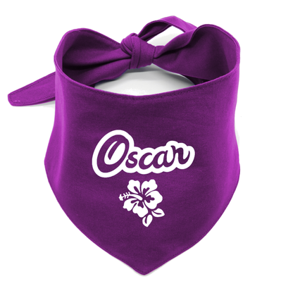 Personalised Hawaiian Hibiscus Flower Tie on Dog Bandana