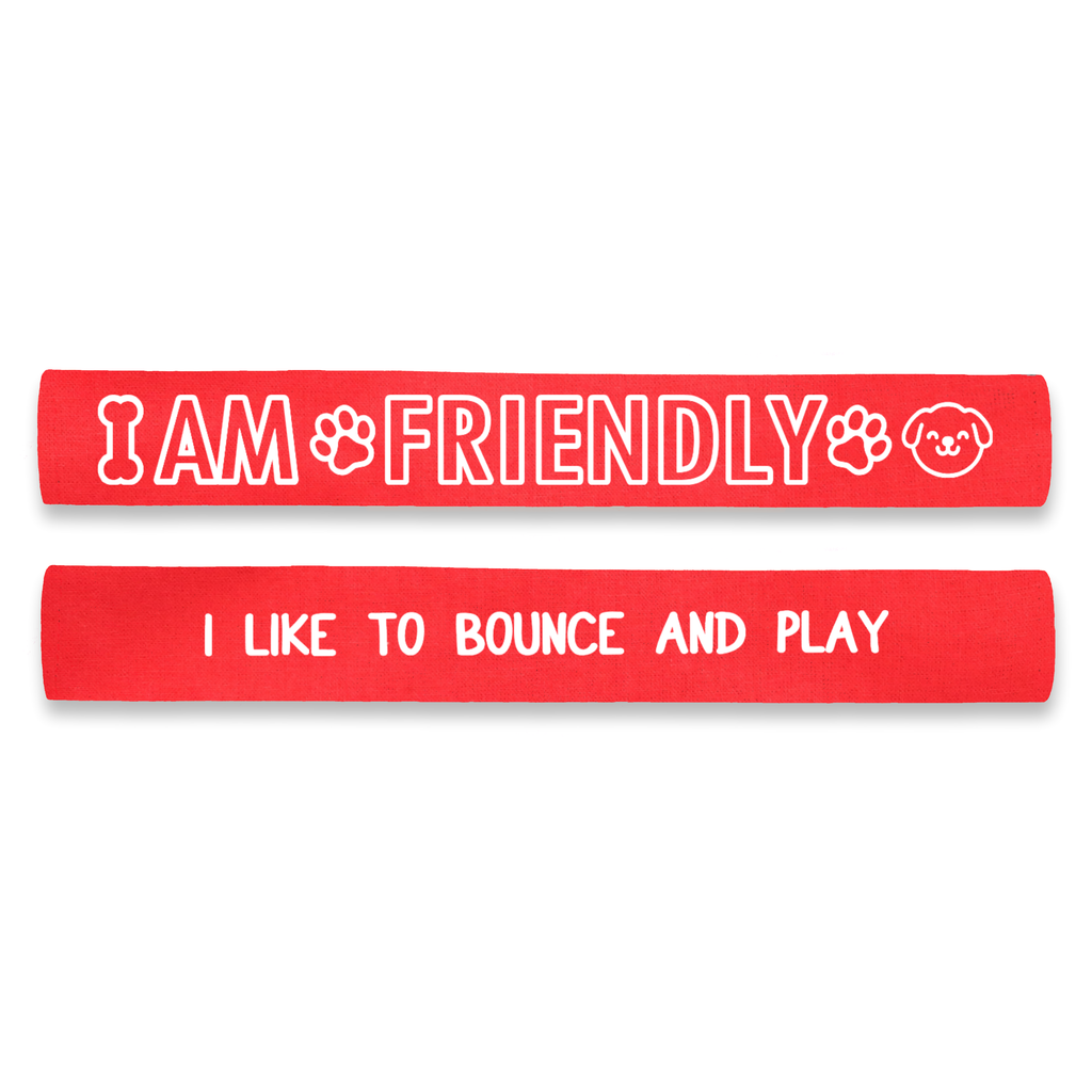 I am Friendly - I Like to Bounce and Play Dog Lead Sleeve Wrap