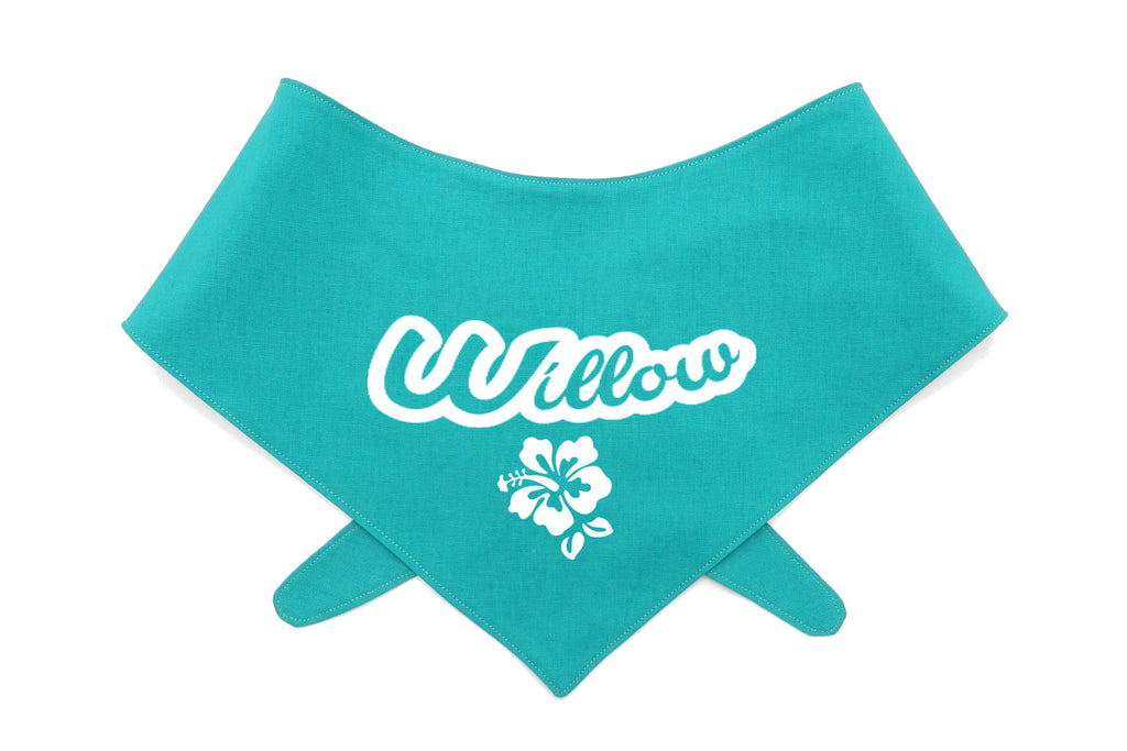 Personalised Hawaiian Hibiscus Flower Tie on Dog Bandana