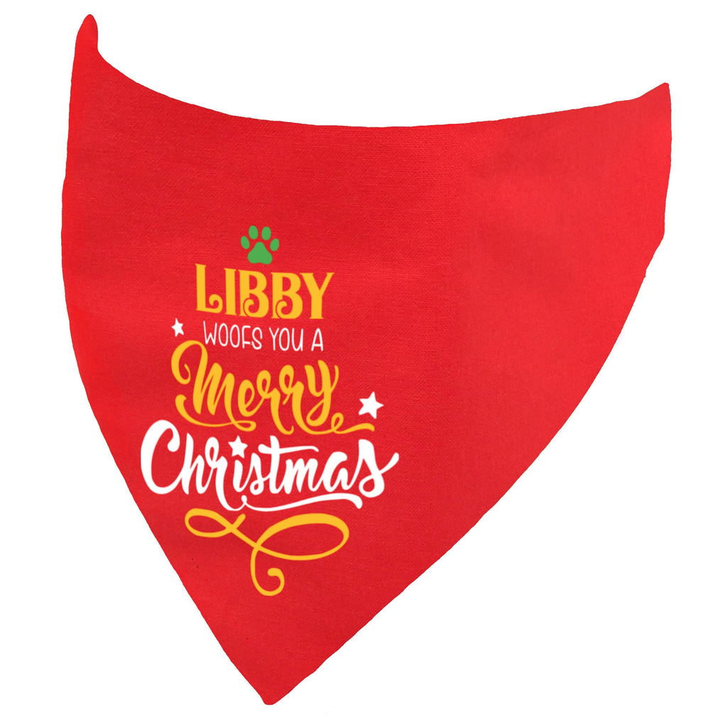 Merry Christmas Personalised Dog Bandana