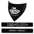 I am Blind Dog - Approach Carefully Over the Collar Dog Bandana and Lead Sleeve Set