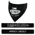 I am Blind Dog - Approach Carefully Over the Collar Dog Bandana and Lead Sleeve Set
