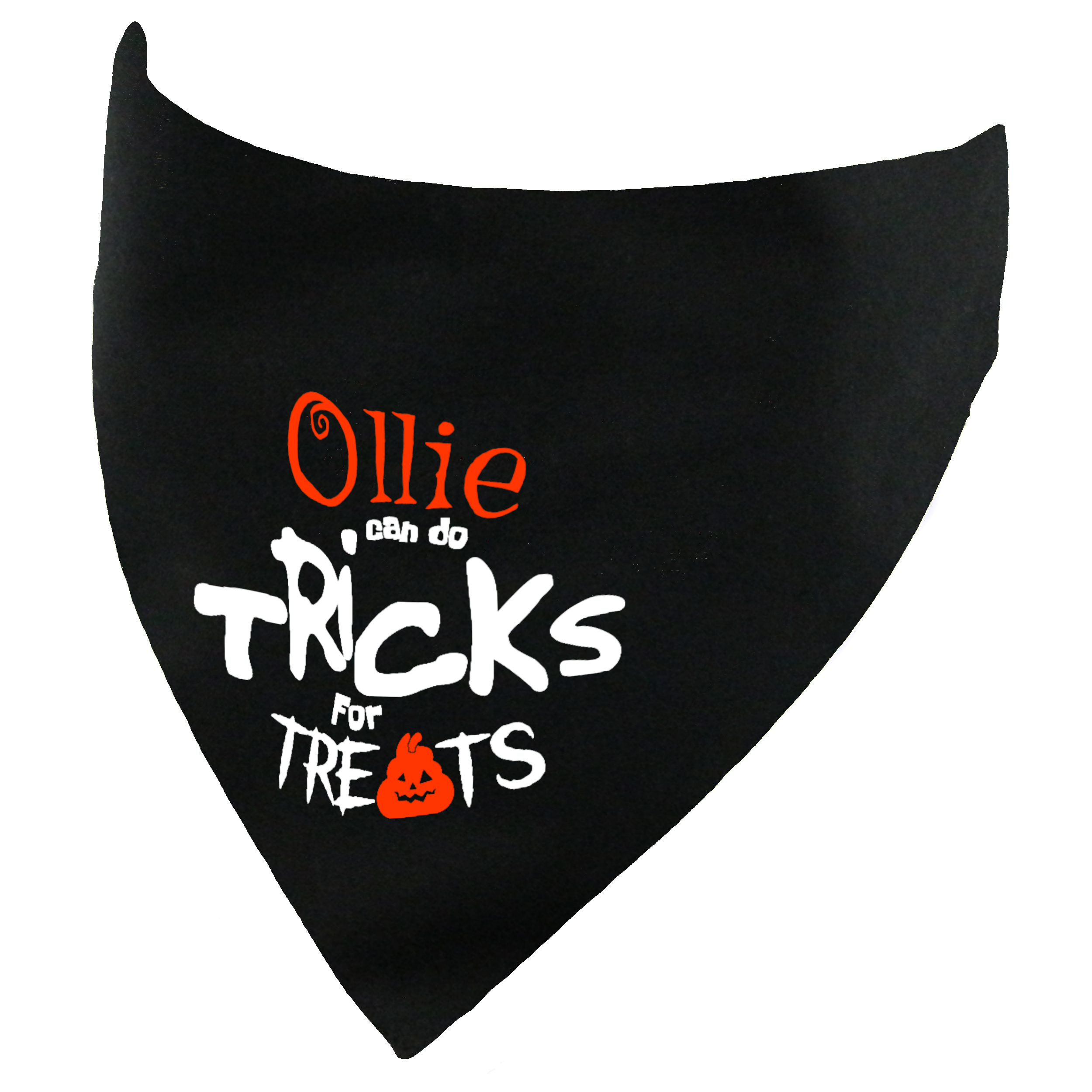 Personalised Halloween Tricks fur Treats Dog Bandana