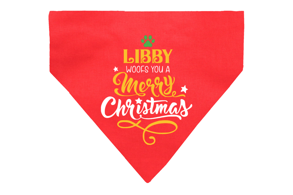 Merry Christmas Personalised Dog Bandana