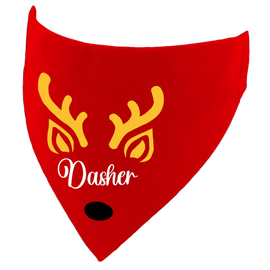 Christmas Reindeer Dog Name Bandana – Personalised