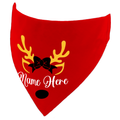 Christmas Reindeer Antlers & Bow Dog Bandana – Personalised