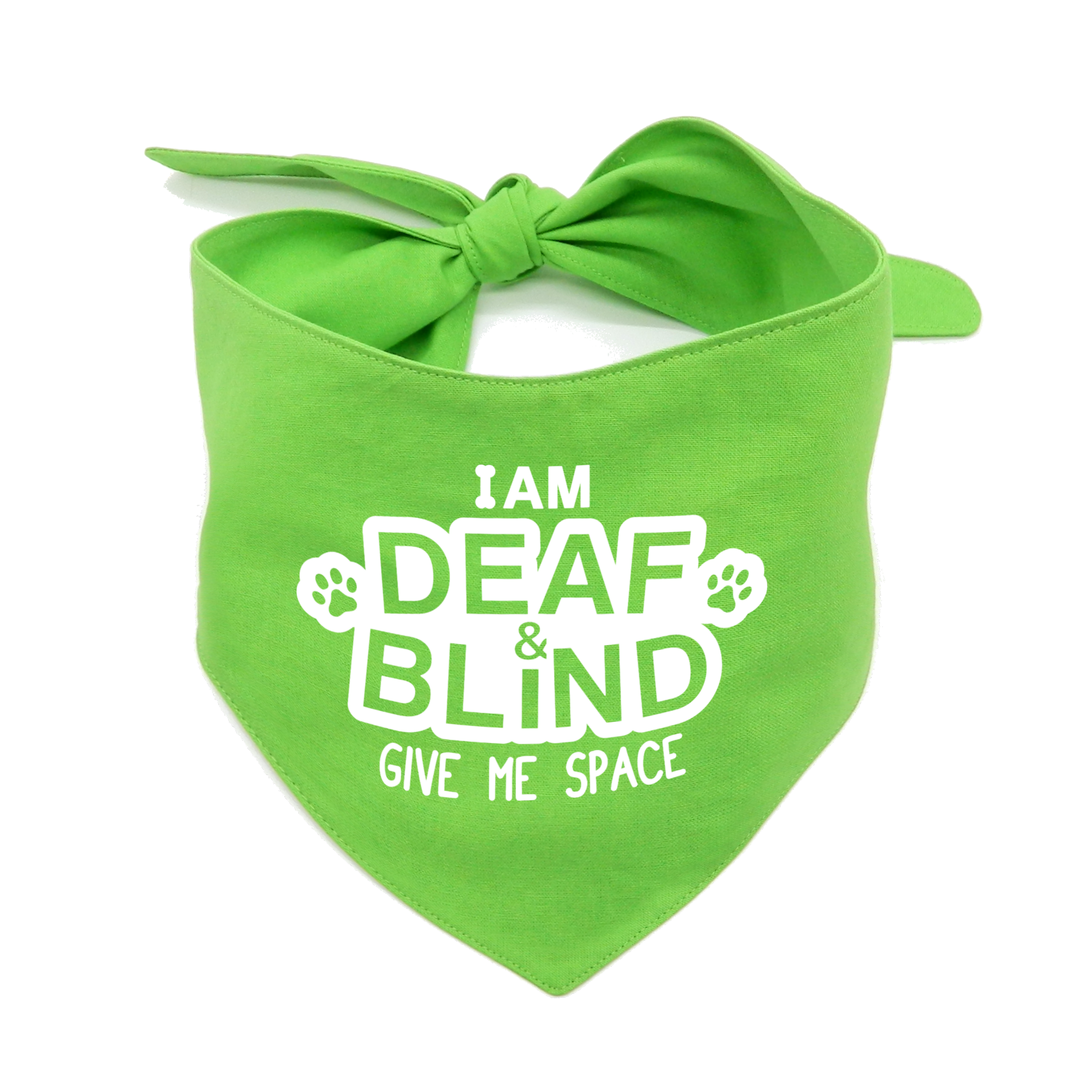 I Am Deaf & Blind Dog Bandana – Handmade Awareness Bandana