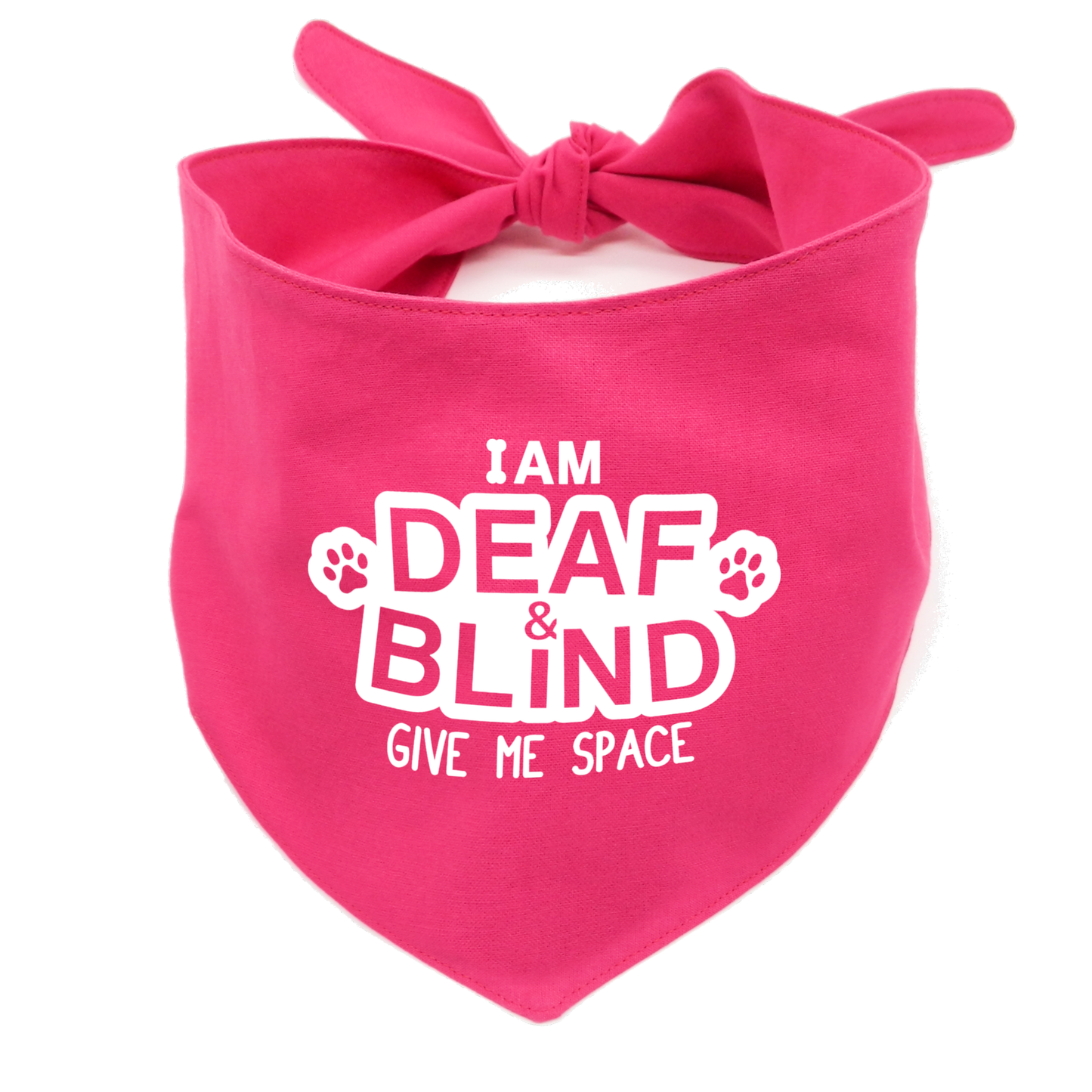 I Am Deaf & Blind Dog Bandana – Handmade Awareness Bandana