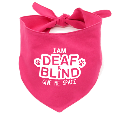 I Am Deaf & Blind Dog Bandana – Handmade Awareness Bandana